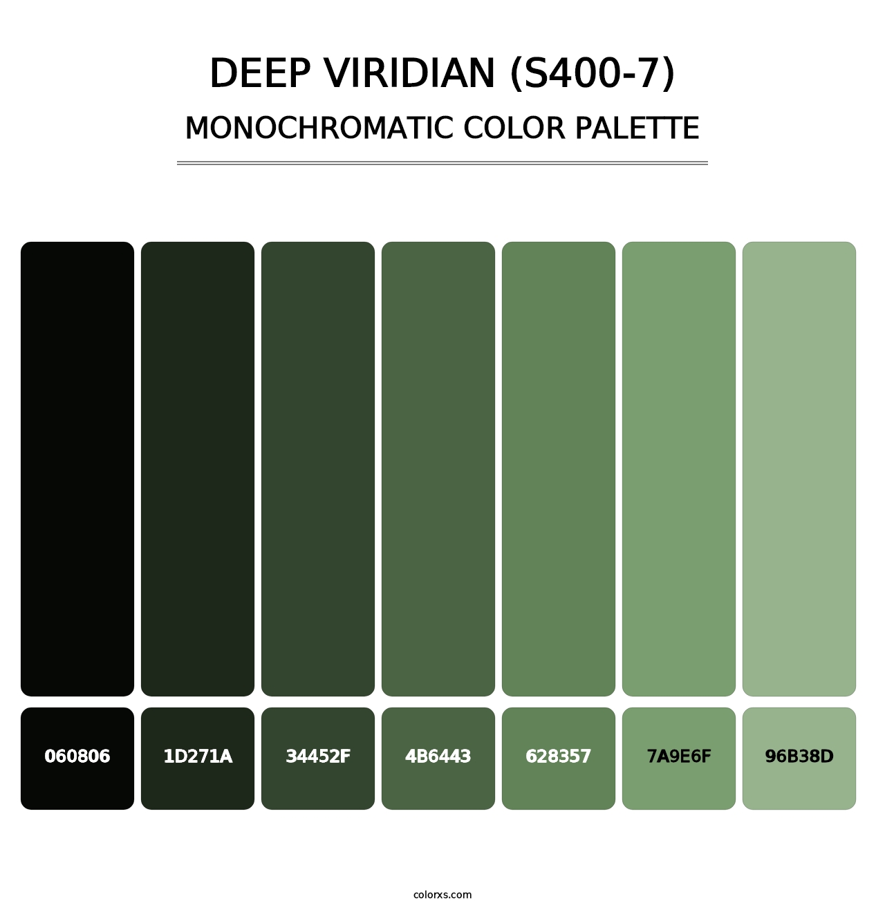 Deep Viridian (S400-7) - Monochromatic Color Palette