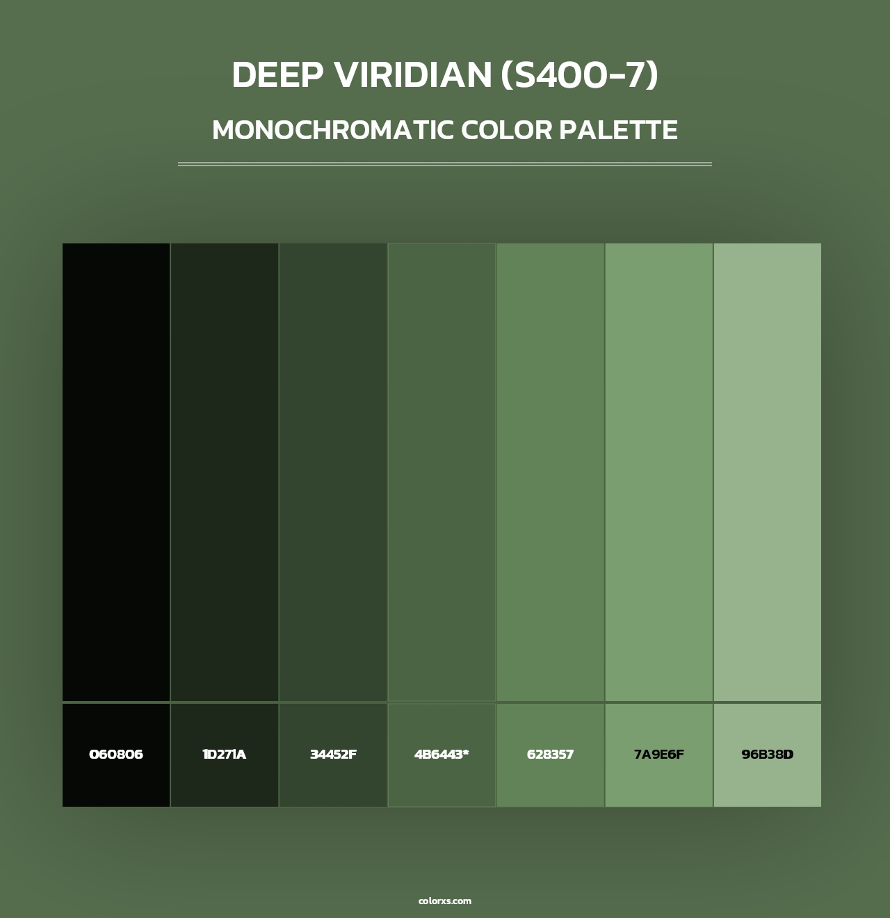 Deep Viridian (S400-7) - Monochromatic Color Palette