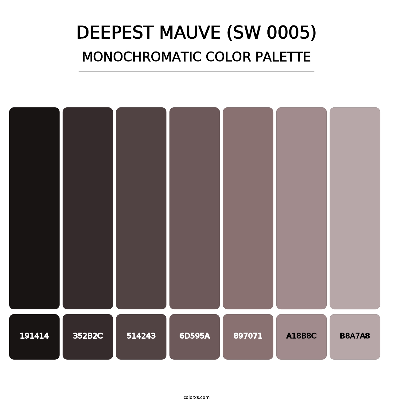 Deepest Mauve (SW 0005) - Monochromatic Color Palette