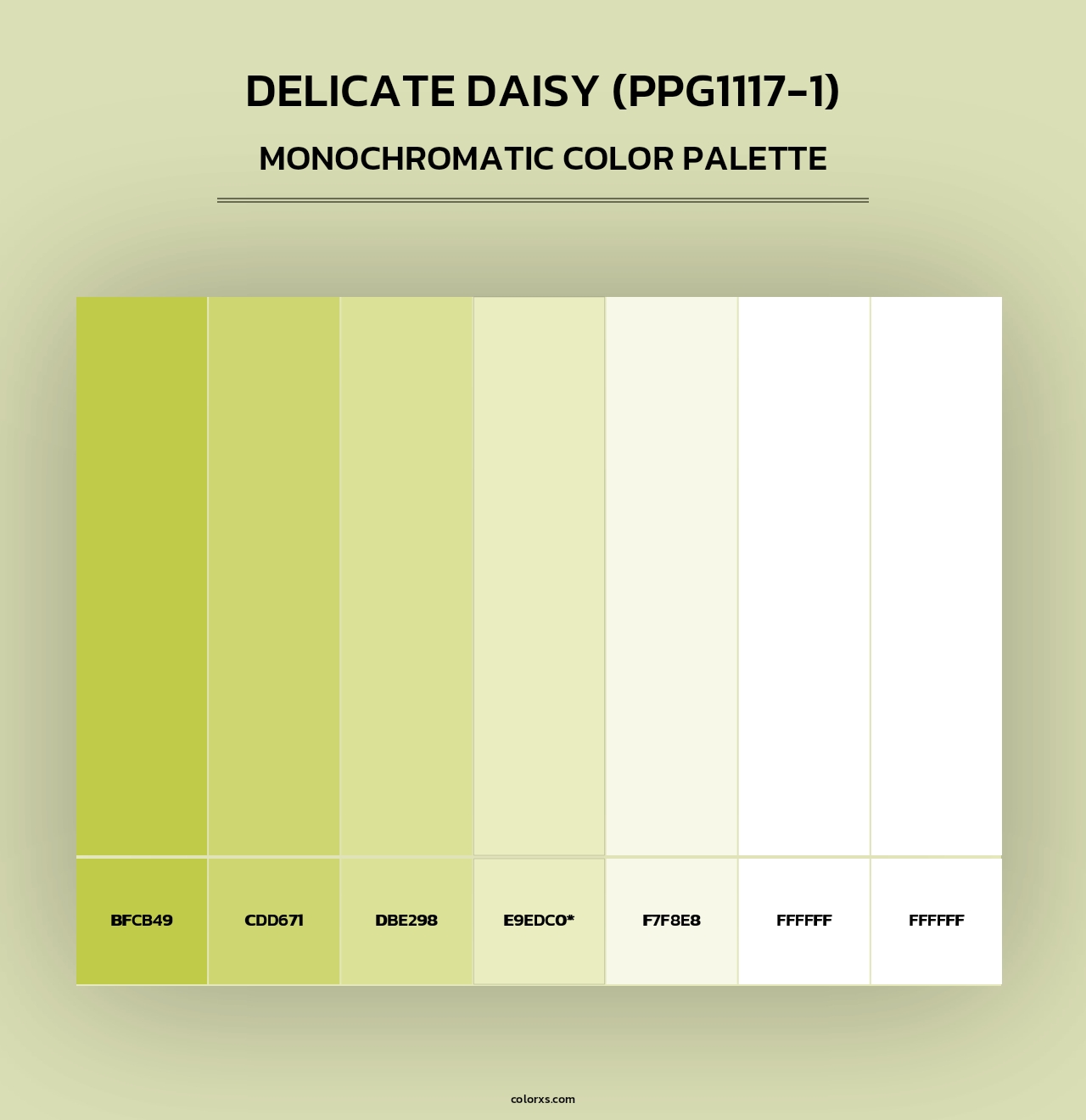 Delicate Daisy (PPG1117-1) - Monochromatic Color Palette