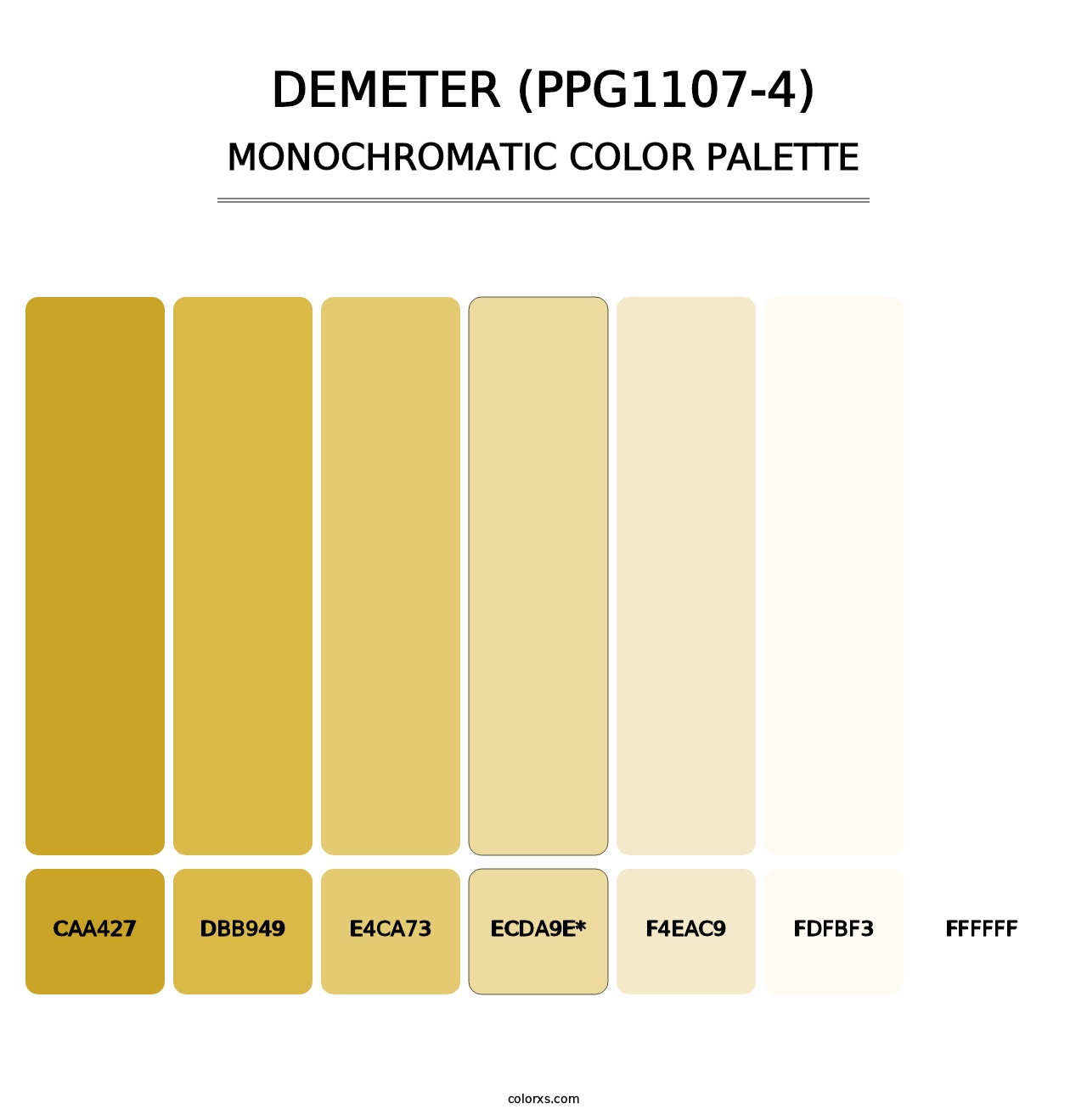 Demeter (PPG1107-4) - Monochromatic Color Palette