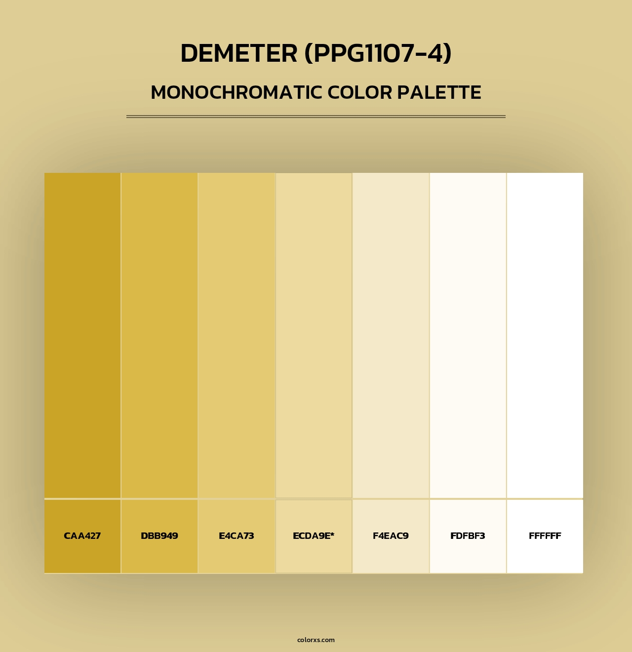 Demeter (PPG1107-4) - Monochromatic Color Palette