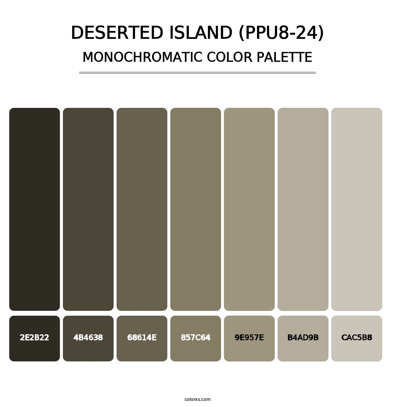 Deserted Island (PPU8-24) - Monochromatic Color Palette