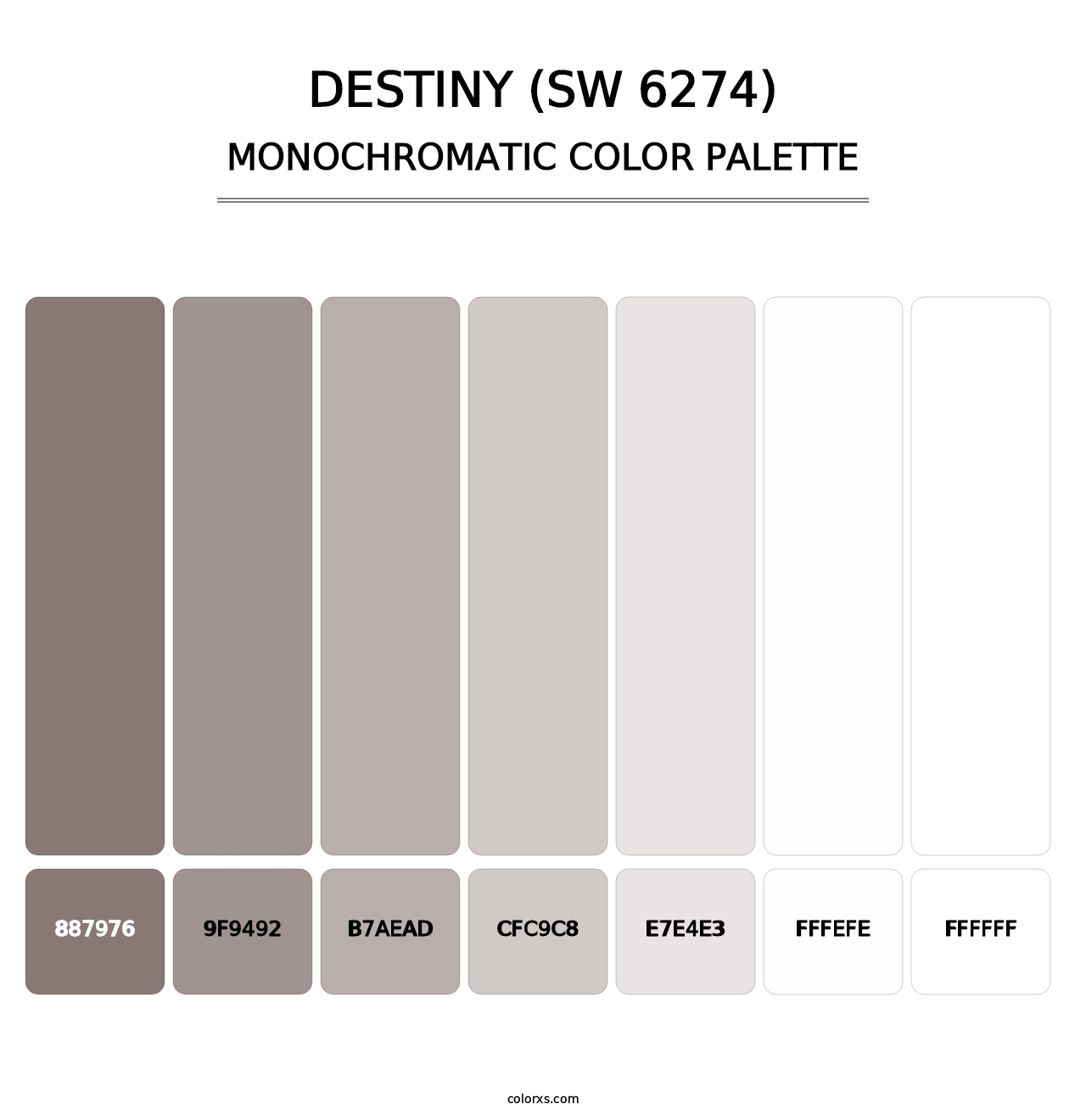 Destiny (SW 6274) - Monochromatic Color Palette