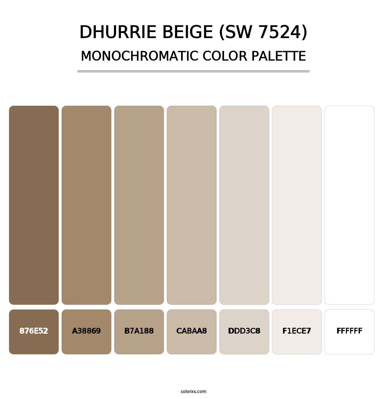 Dhurrie Beige (SW 7524) - Monochromatic Color Palette