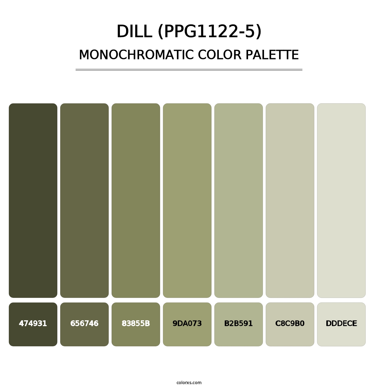 Dill (PPG1122-5) - Monochromatic Color Palette