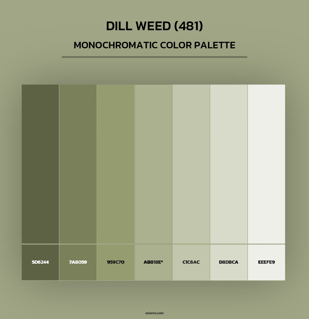 Dill Weed (481) - Monochromatic Color Palette