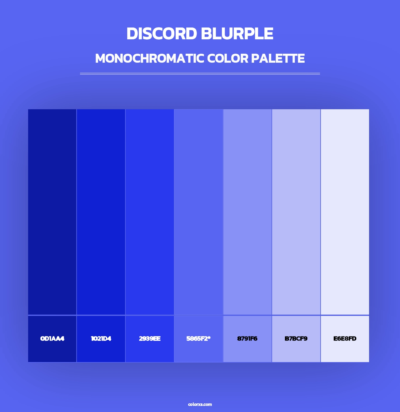 Discord Blurple - Monochromatic Color Palette