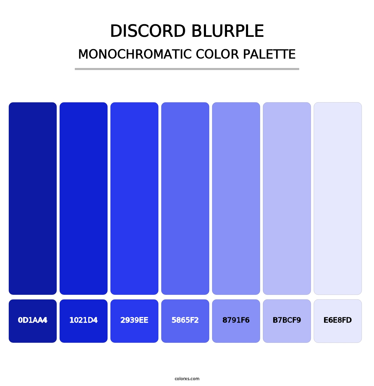 Discord Blurple - Monochromatic Color Palette