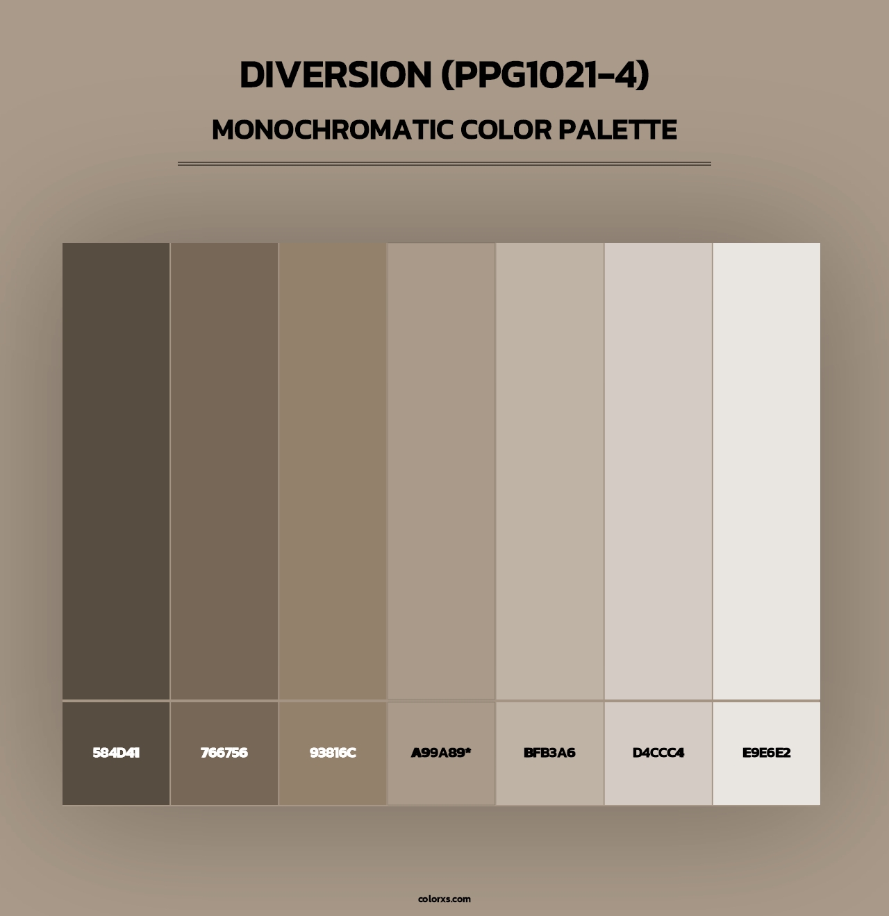 Diversion (PPG1021-4) - Monochromatic Color Palette