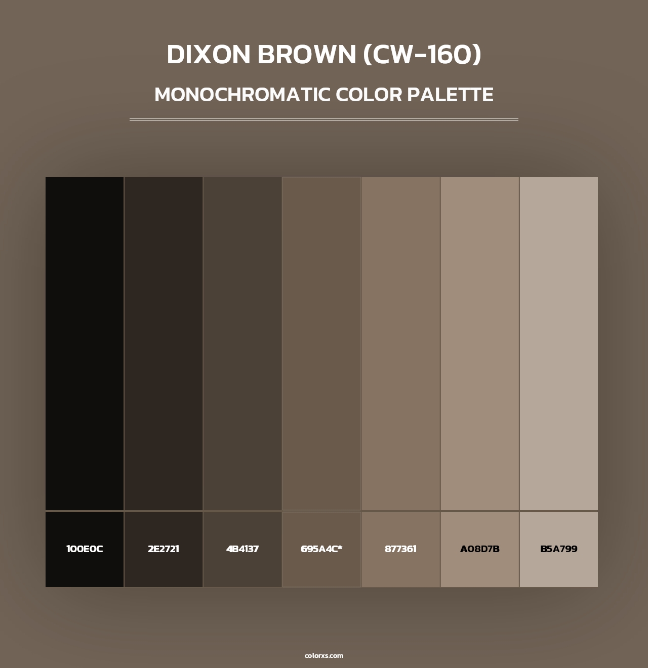 Dixon Brown (CW-160) - Monochromatic Color Palette