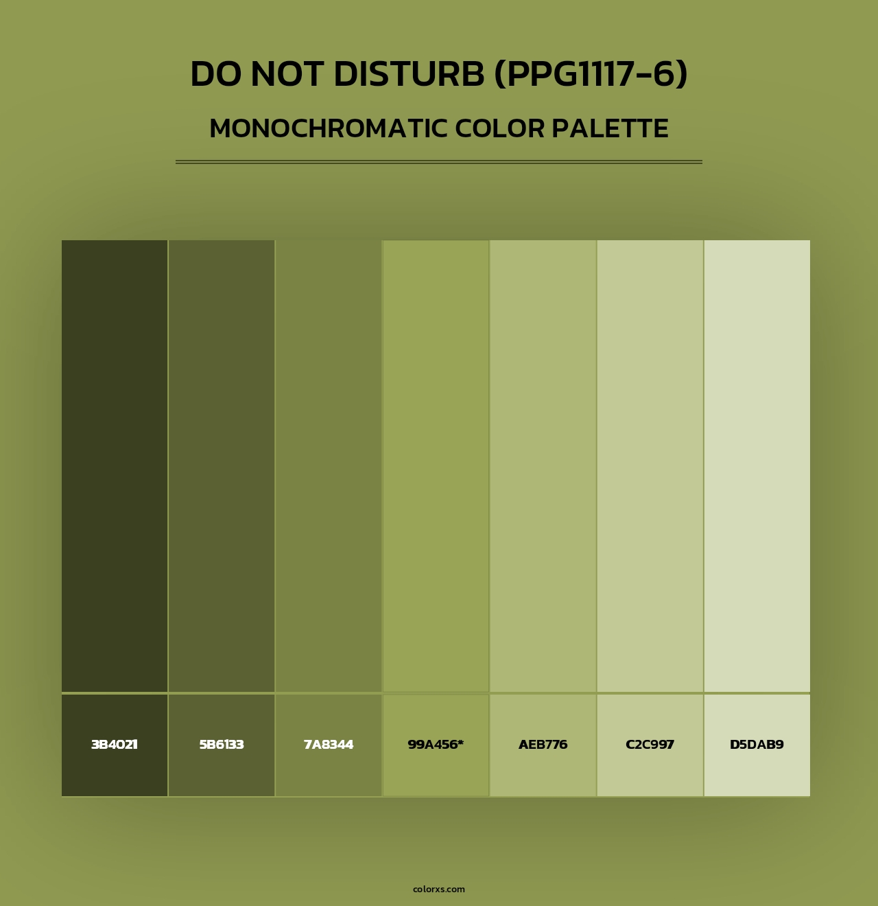 Do Not Disturb (PPG1117-6) - Monochromatic Color Palette