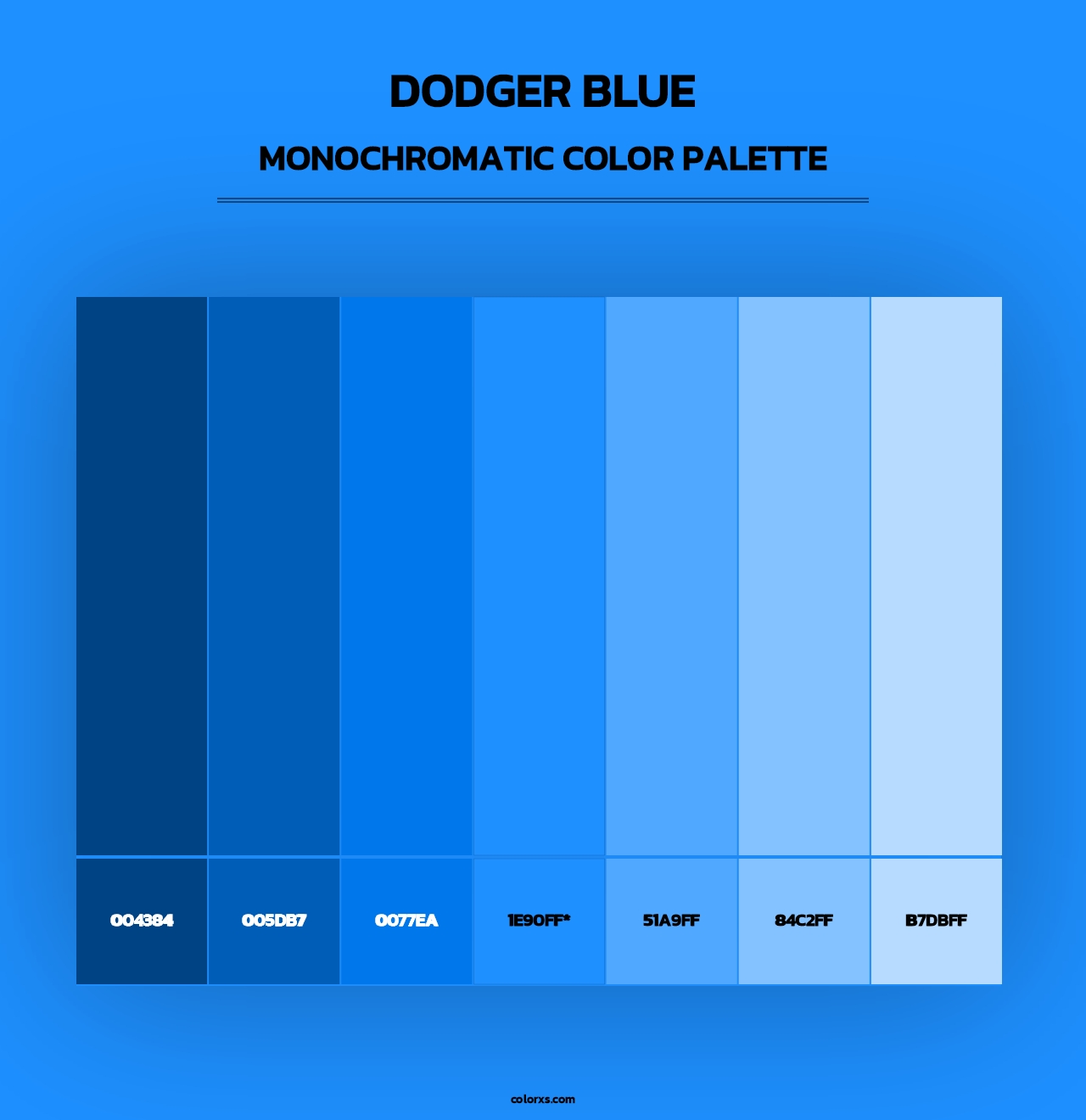 Dodger blue - Monochromatic Color Palette