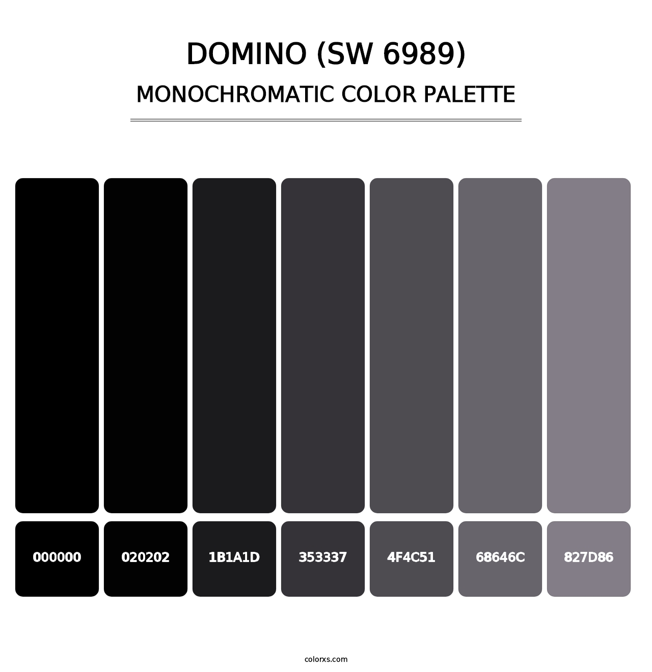 Domino (SW 6989) - Monochromatic Color Palette