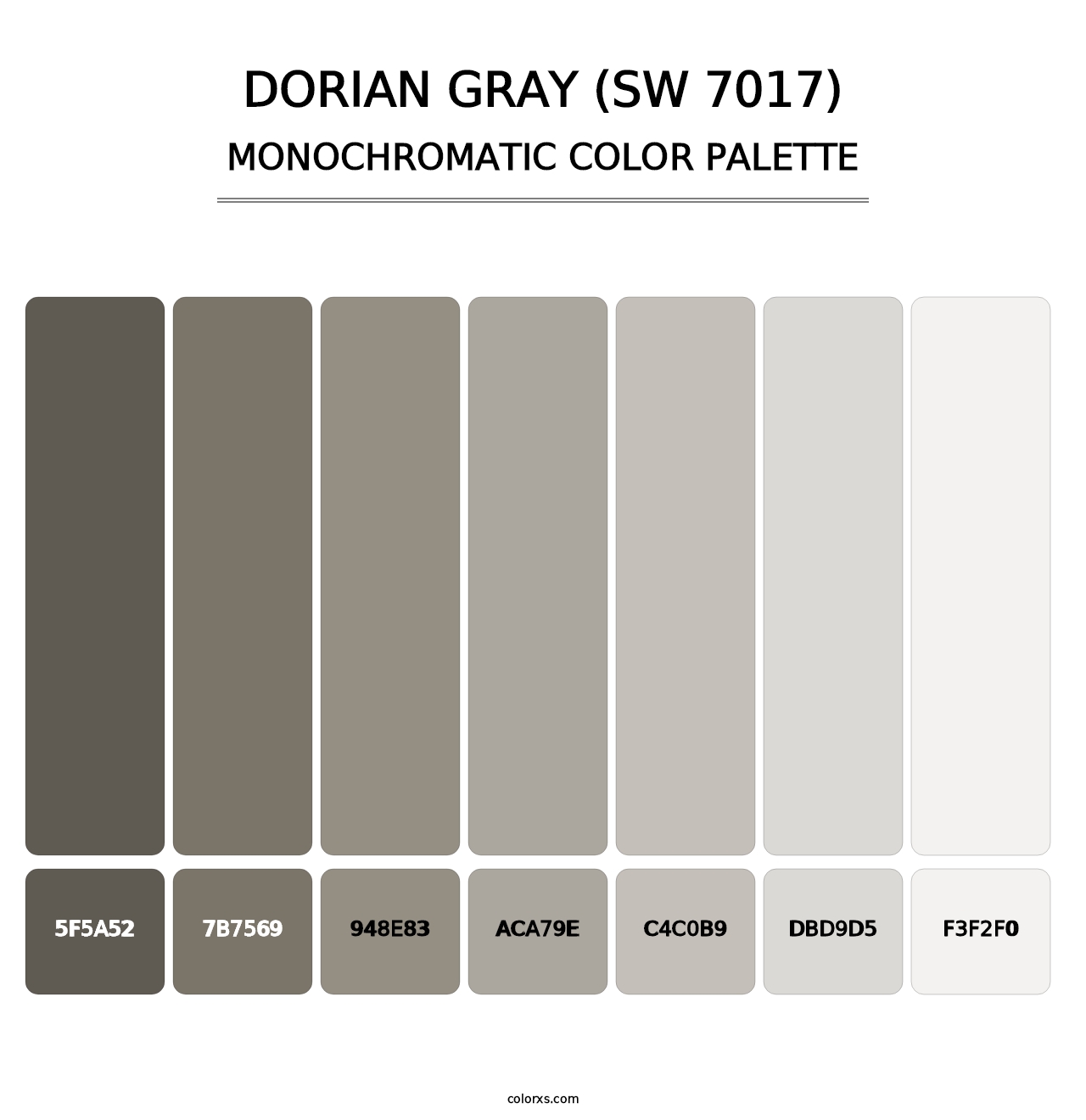 Dorian Gray (SW 7017) - Monochromatic Color Palette
