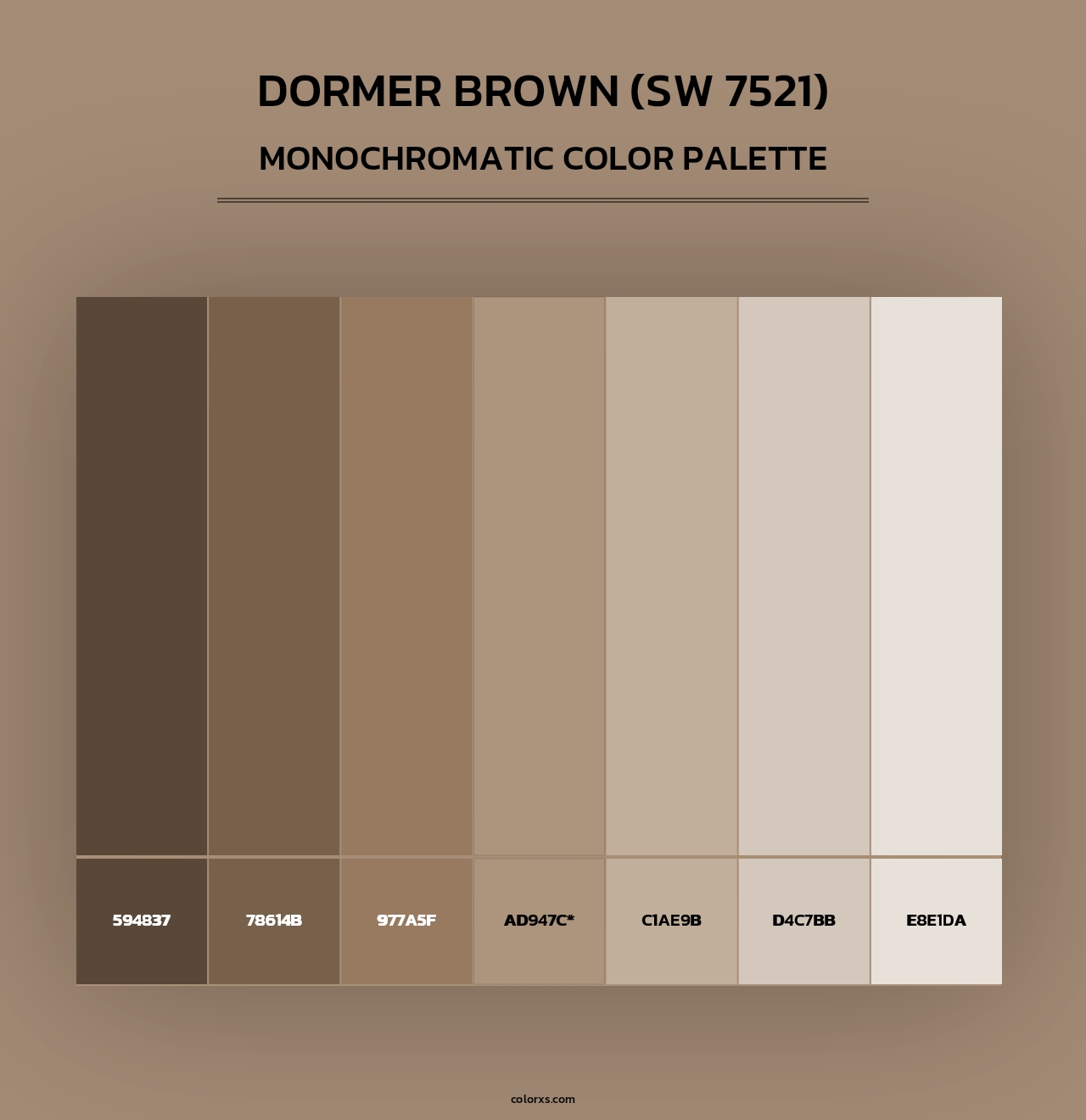 Dormer Brown (SW 7521) - Monochromatic Color Palette