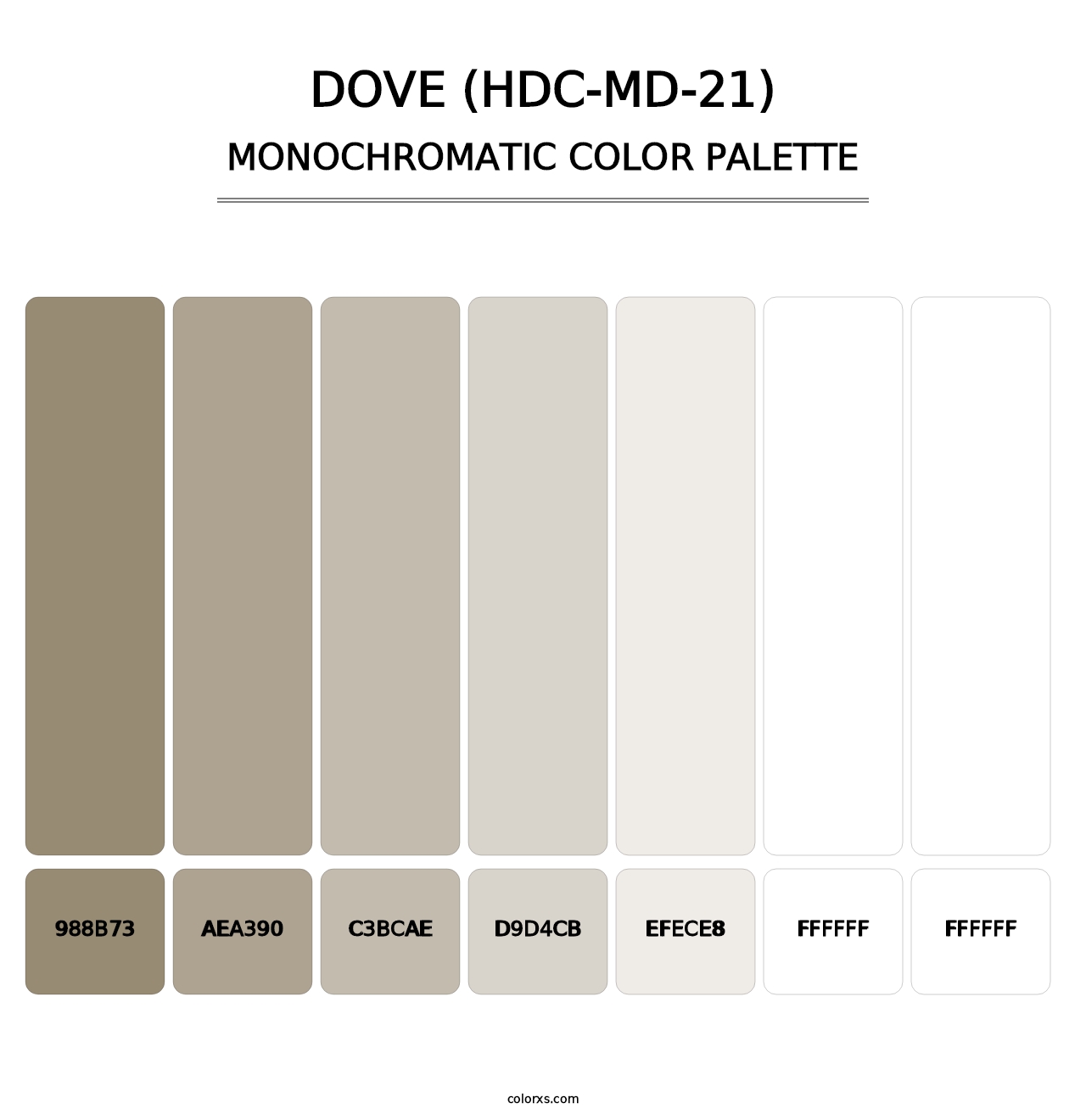 Dove (HDC-MD-21) - Monochromatic Color Palette