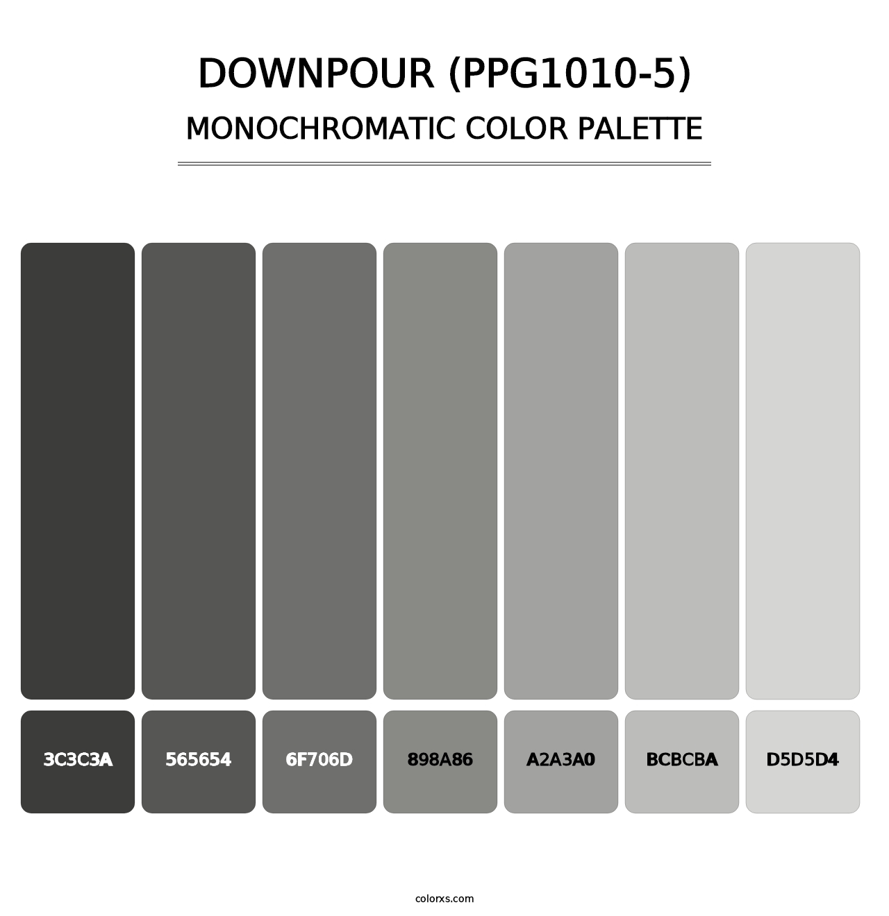 Downpour (PPG1010-5) - Monochromatic Color Palette