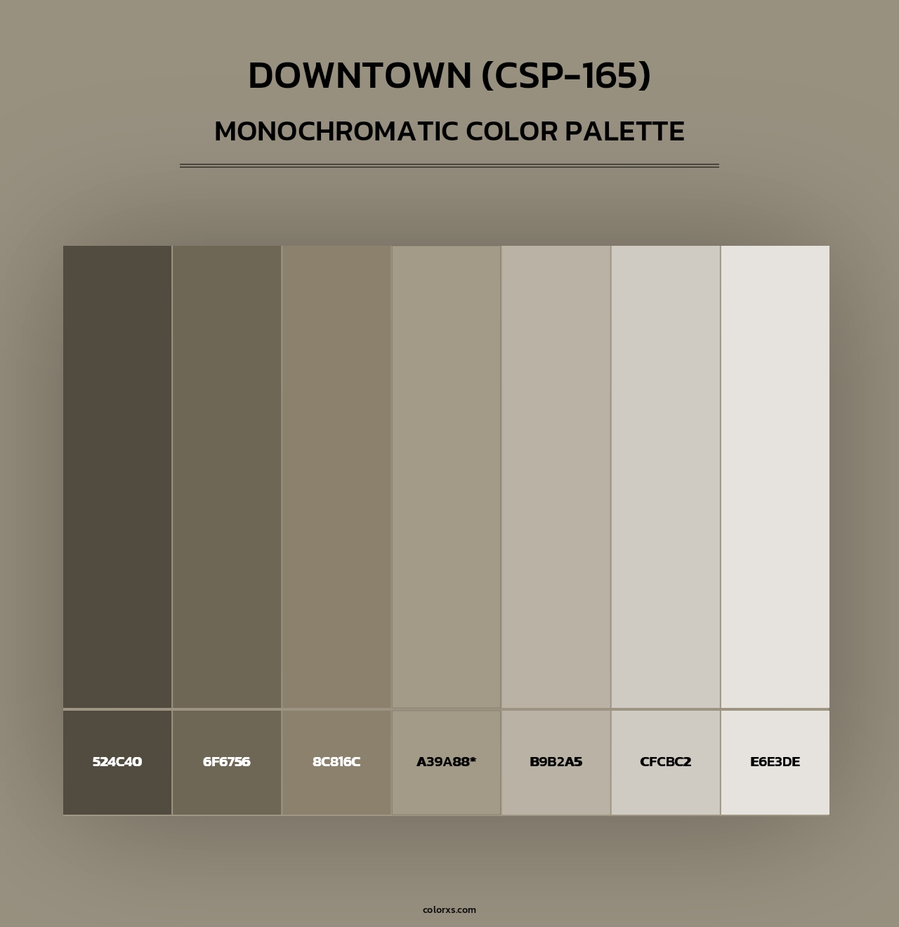 Downtown (CSP-165) - Monochromatic Color Palette
