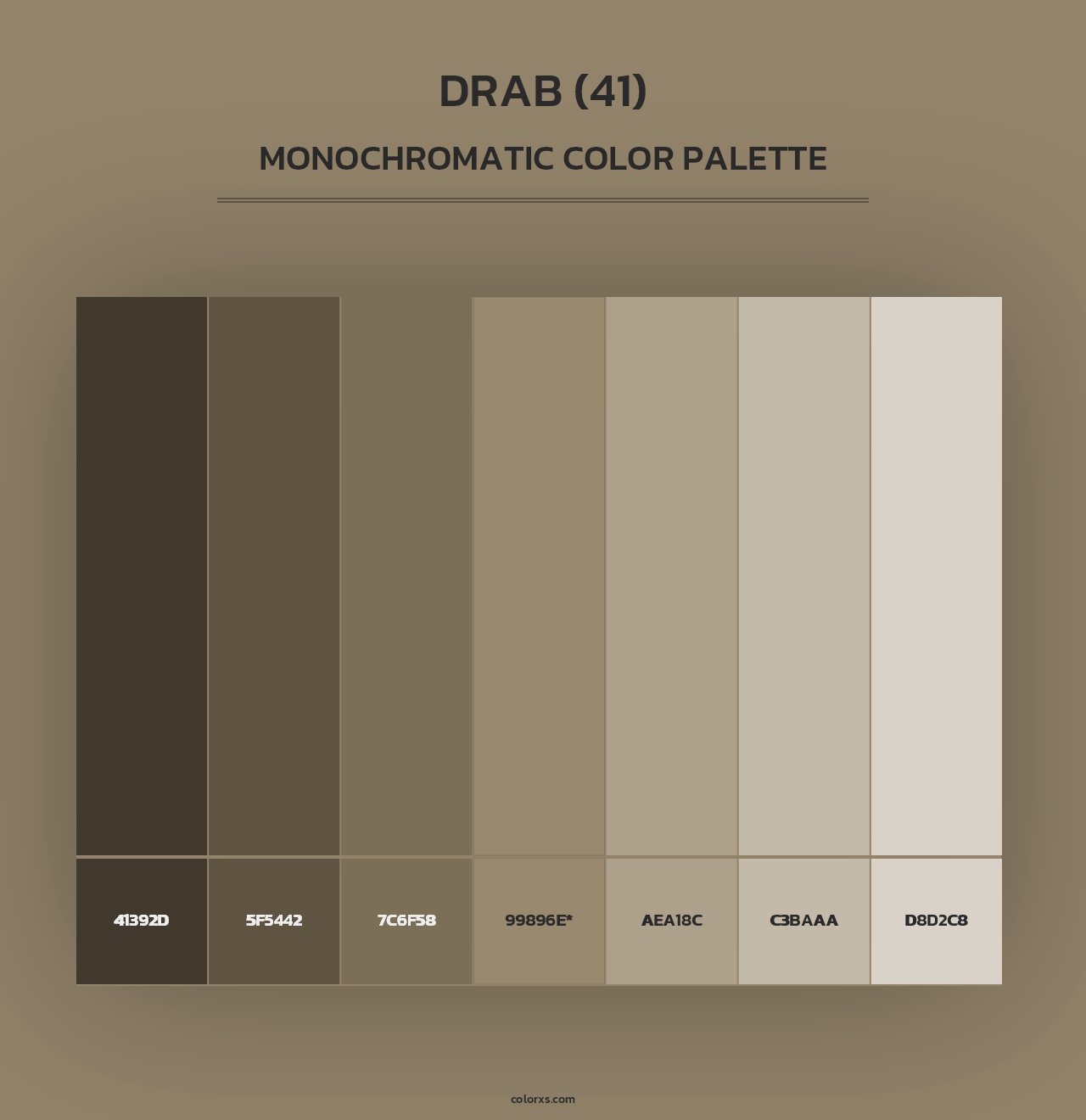 Drab (41) - Monochromatic Color Palette