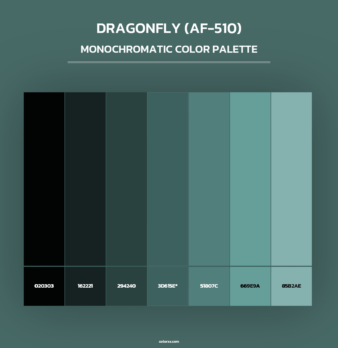 Dragonfly (AF-510) - Monochromatic Color Palette