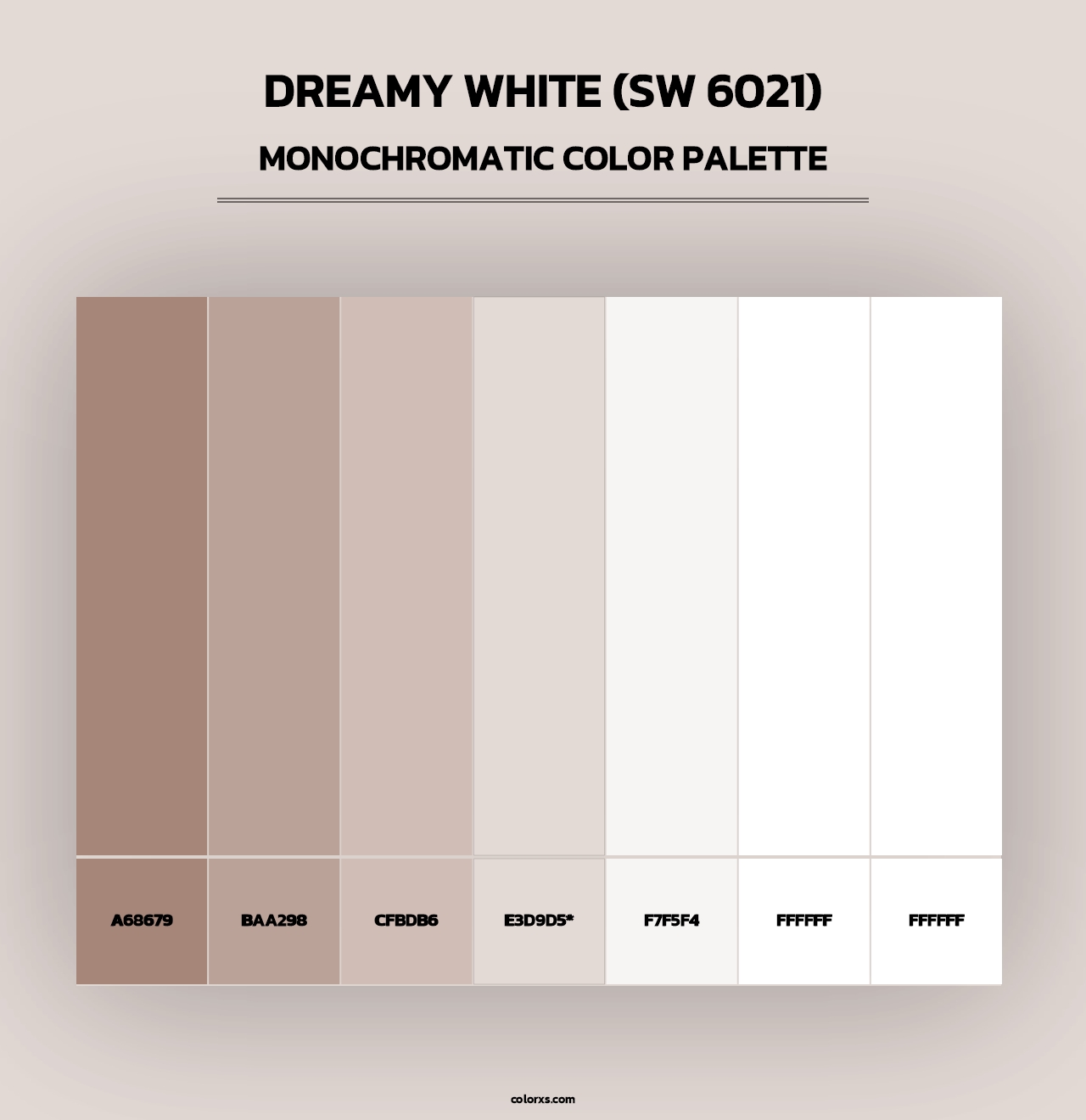 Dreamy White (SW 6021) - Monochromatic Color Palette