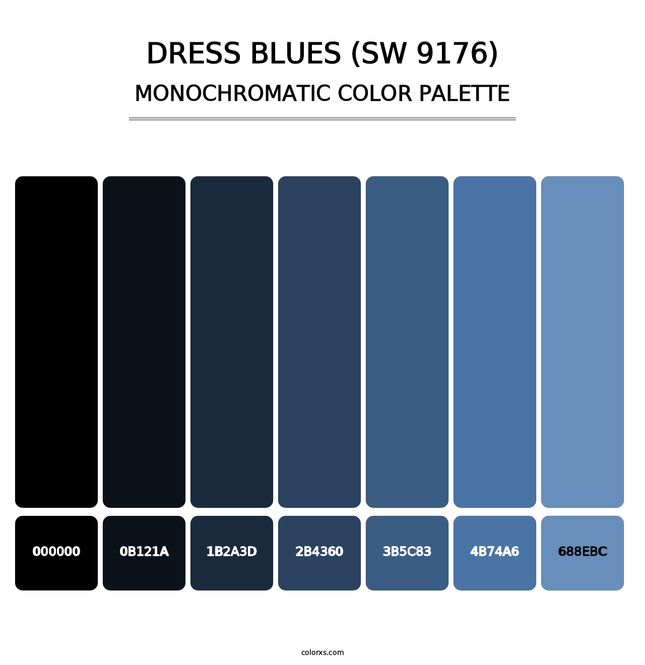 Dress Blues (SW 9176) - Monochromatic Color Palette