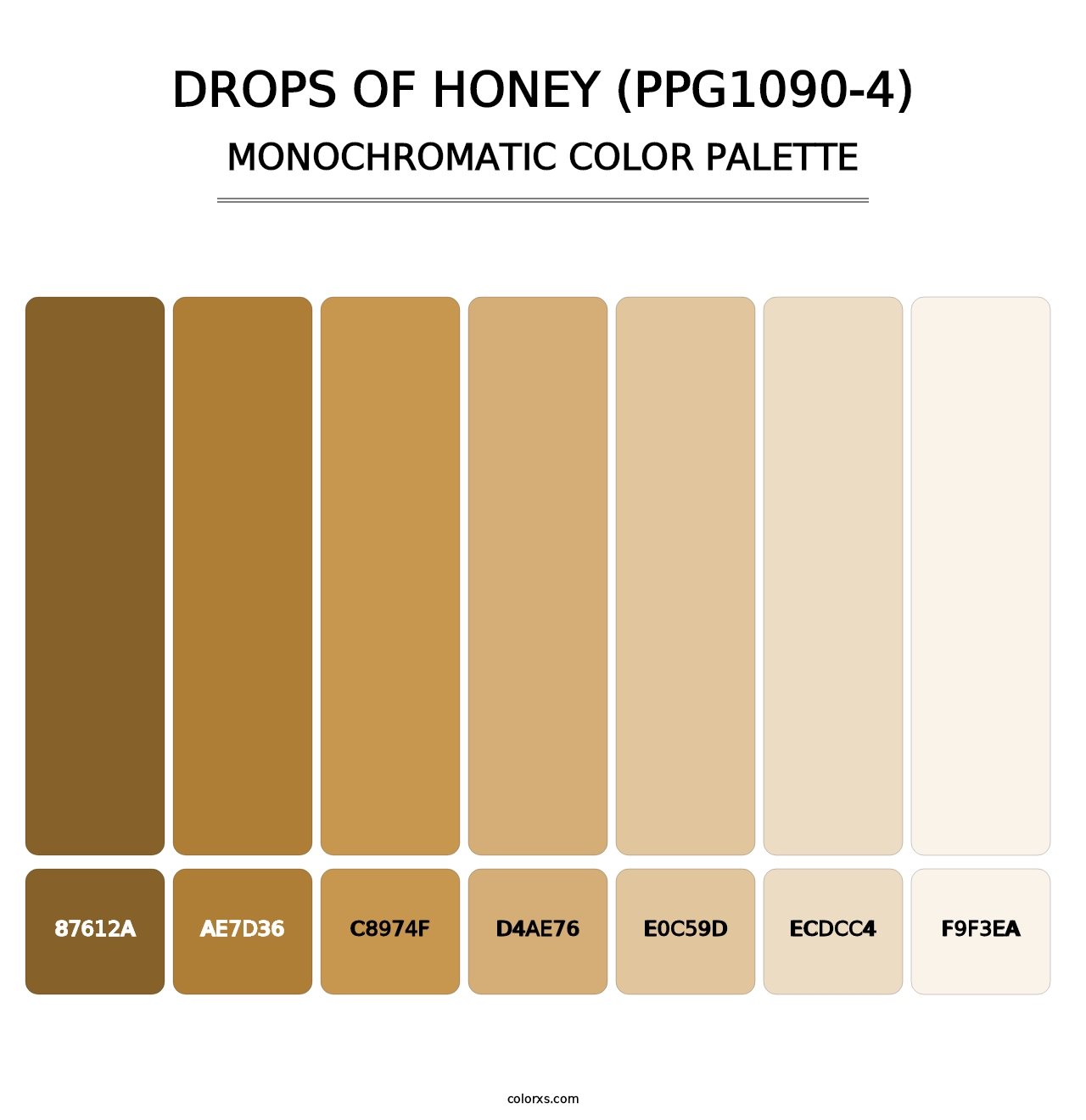 Drops Of Honey (PPG1090-4) - Monochromatic Color Palette