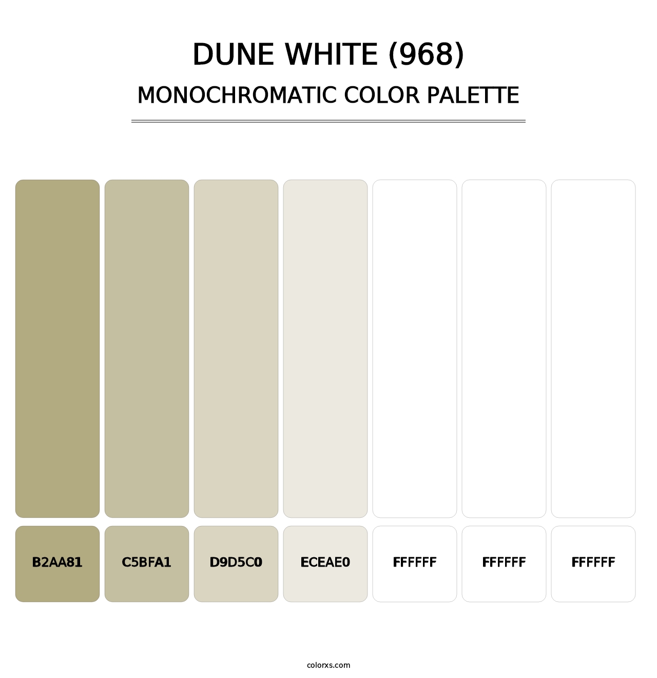 Dune White (968) - Monochromatic Color Palette