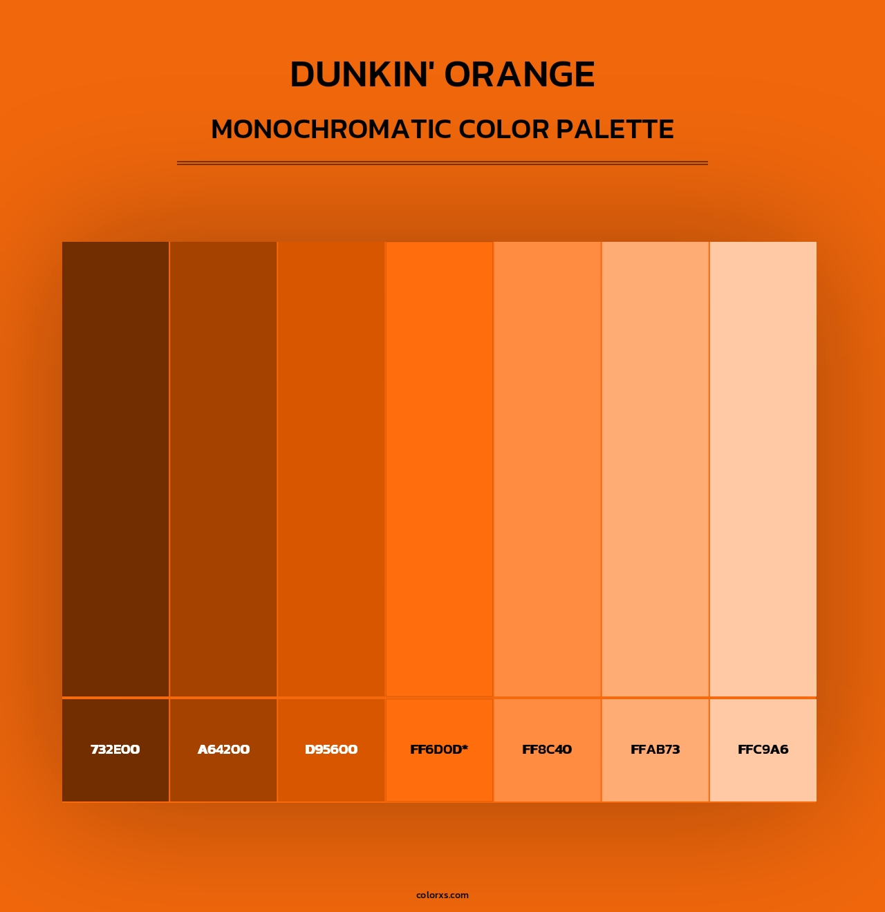Dunkin' Orange - Monochromatic Color Palette