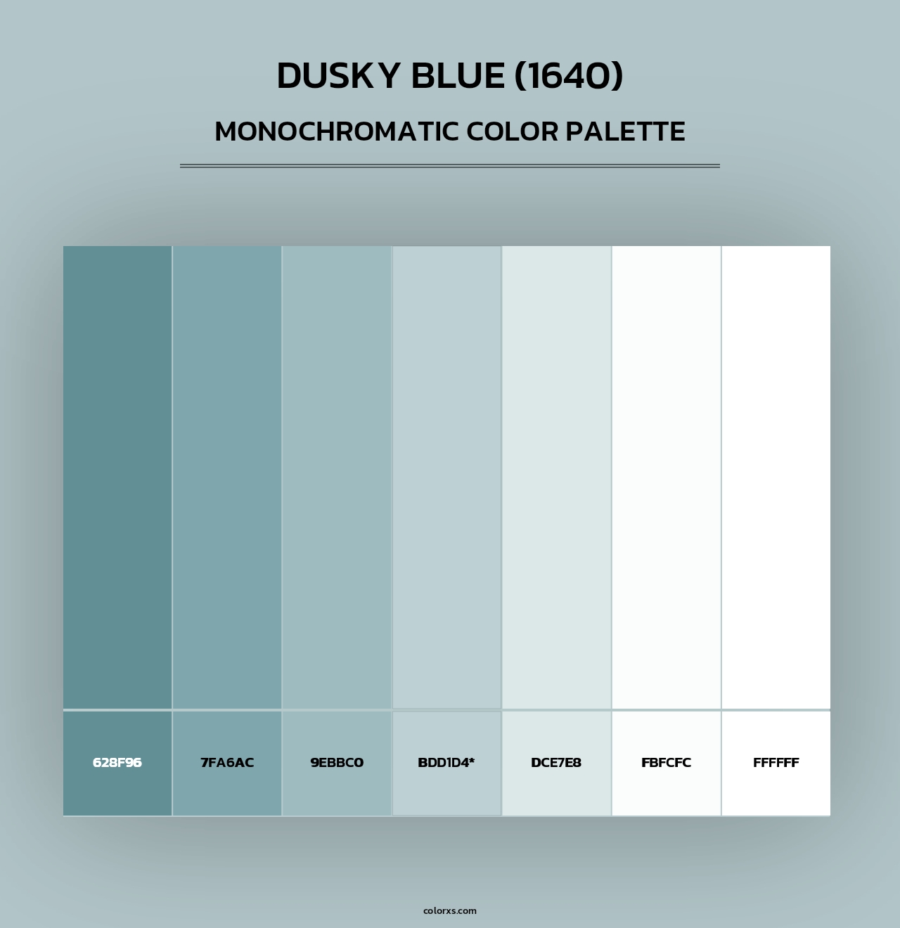 Dusky Blue (1640) - Monochromatic Color Palette