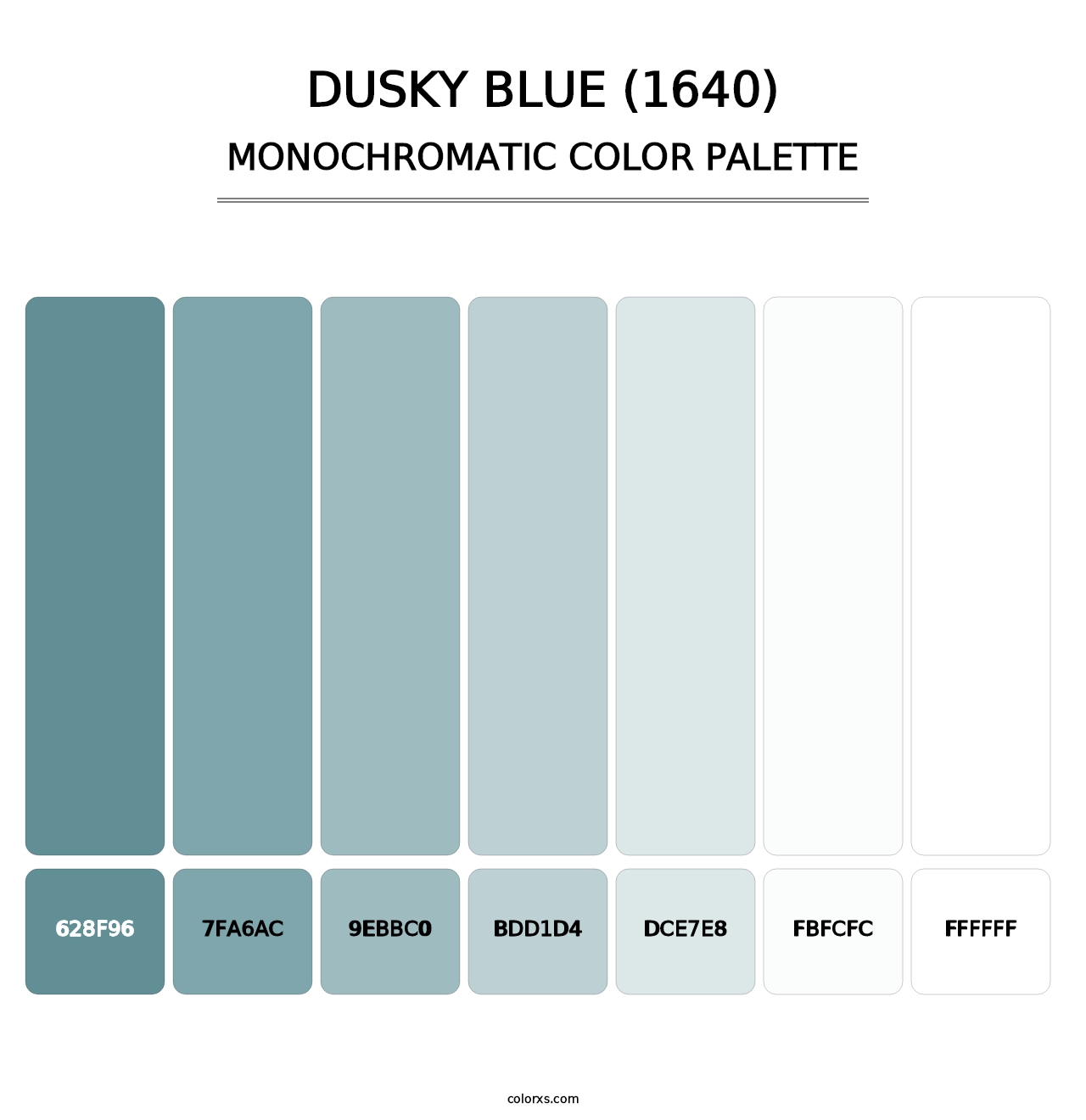Dusky Blue (1640) - Monochromatic Color Palette