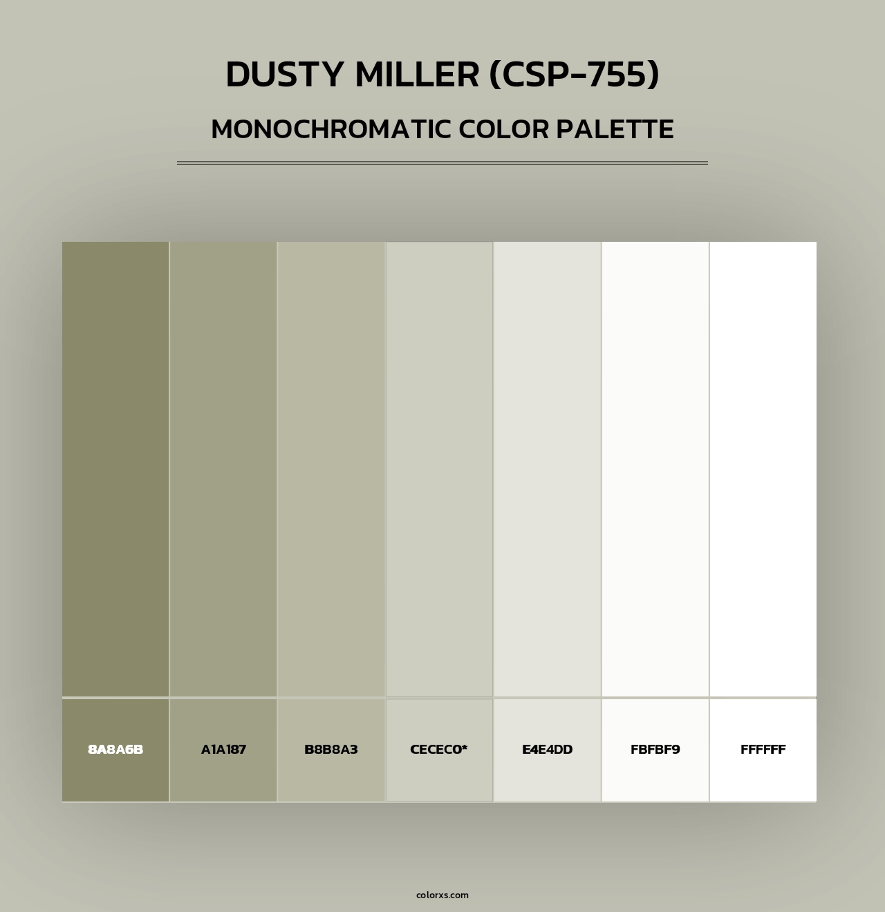Dusty Miller (CSP-755) - Monochromatic Color Palette