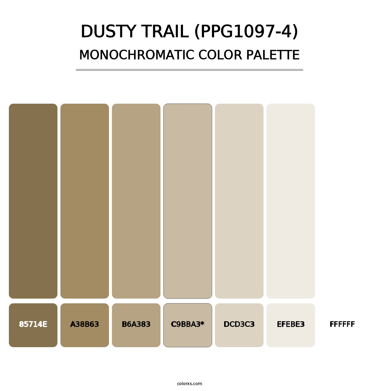 Dusty Trail (PPG1097-4) - Monochromatic Color Palette