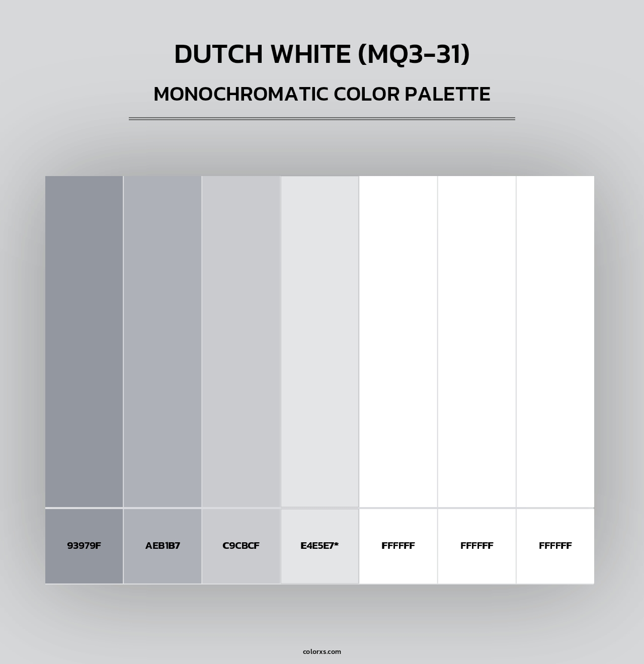Dutch White (MQ3-31) - Monochromatic Color Palette