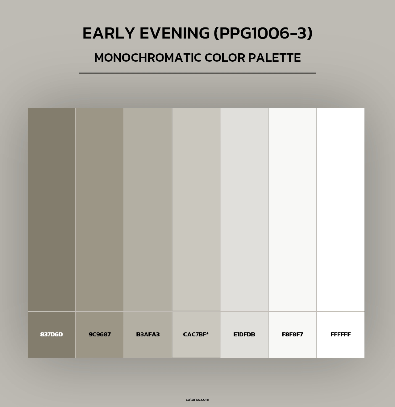 Early Evening (PPG1006-3) - Monochromatic Color Palette