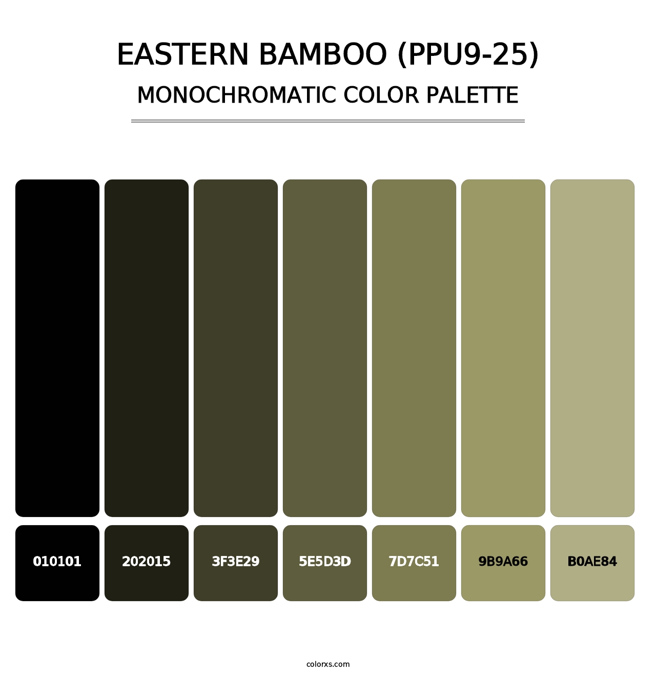 Eastern Bamboo (PPU9-25) - Monochromatic Color Palette