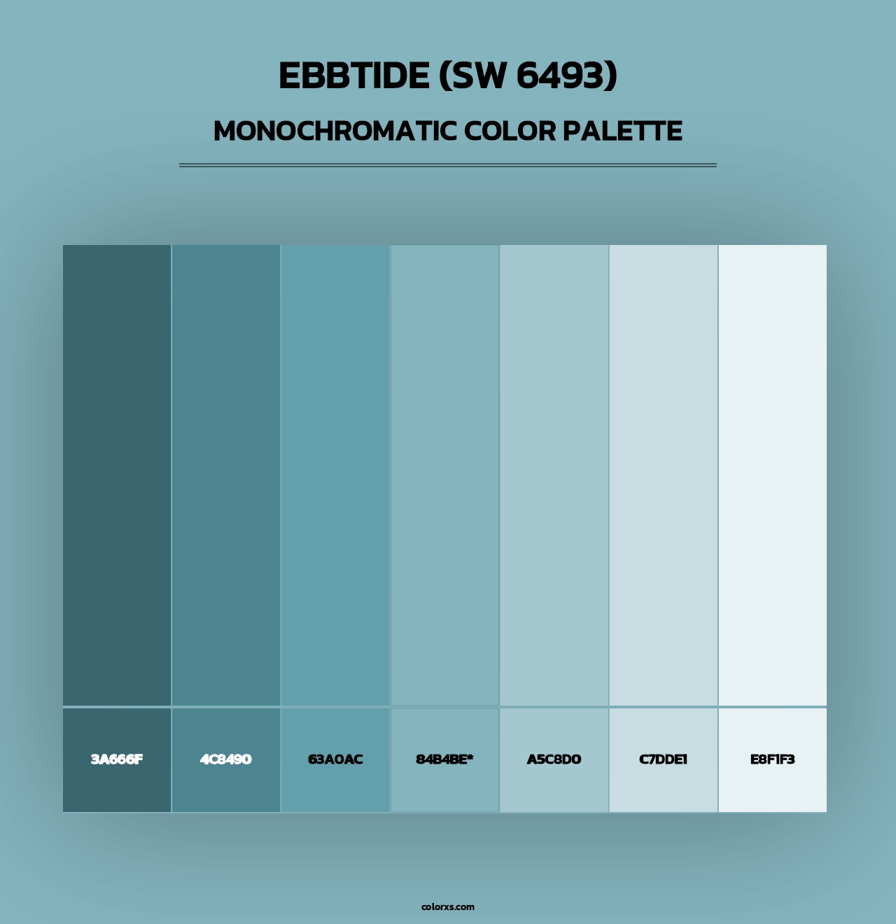 Ebbtide (SW 6493) - Monochromatic Color Palette