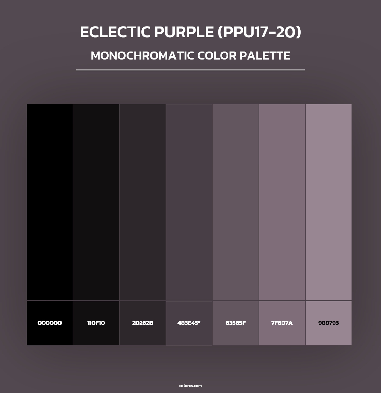 Eclectic Purple (PPU17-20) - Monochromatic Color Palette