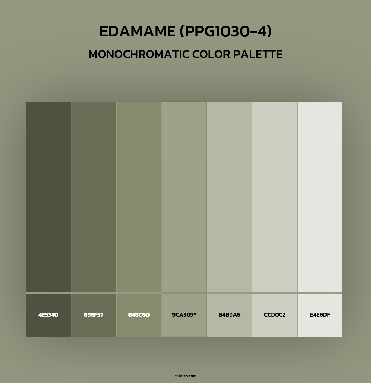 Edamame (PPG1030-4) - Monochromatic Color Palette