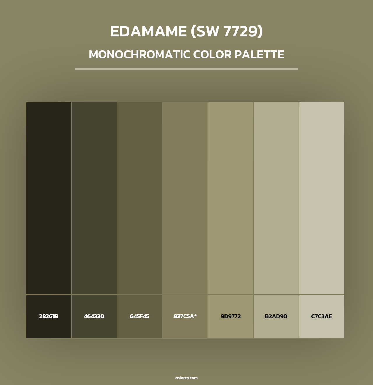 Edamame (SW 7729) - Monochromatic Color Palette