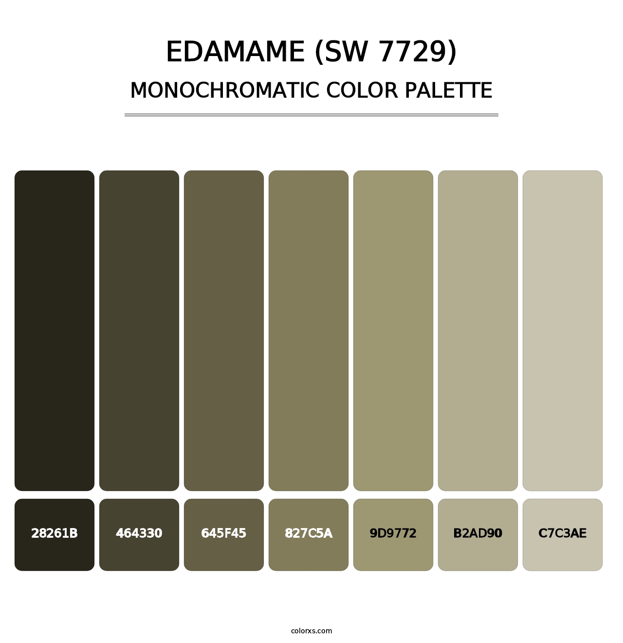 Edamame (SW 7729) - Monochromatic Color Palette