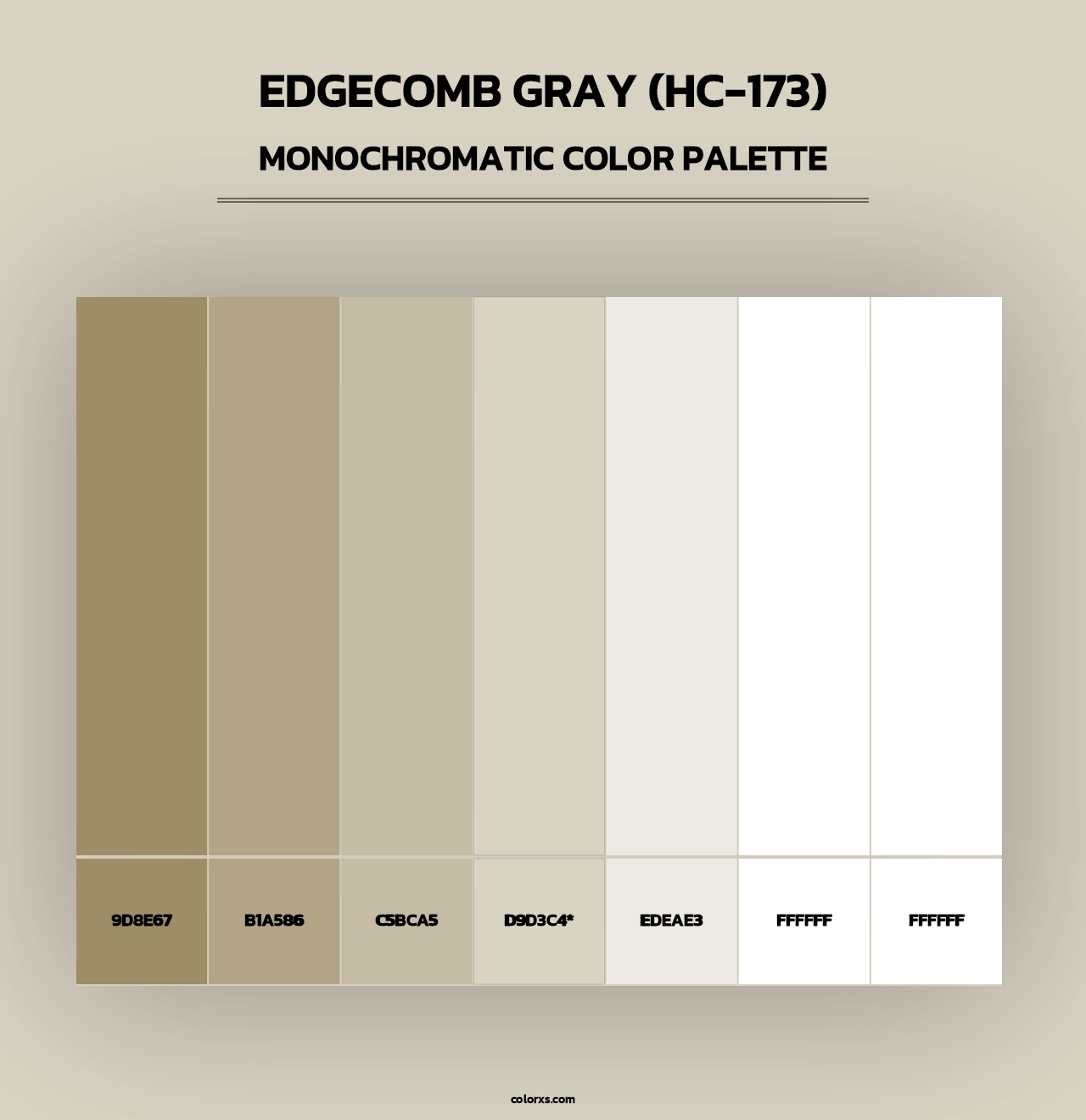 Edgecomb Gray (HC-173) - Monochromatic Color Palette