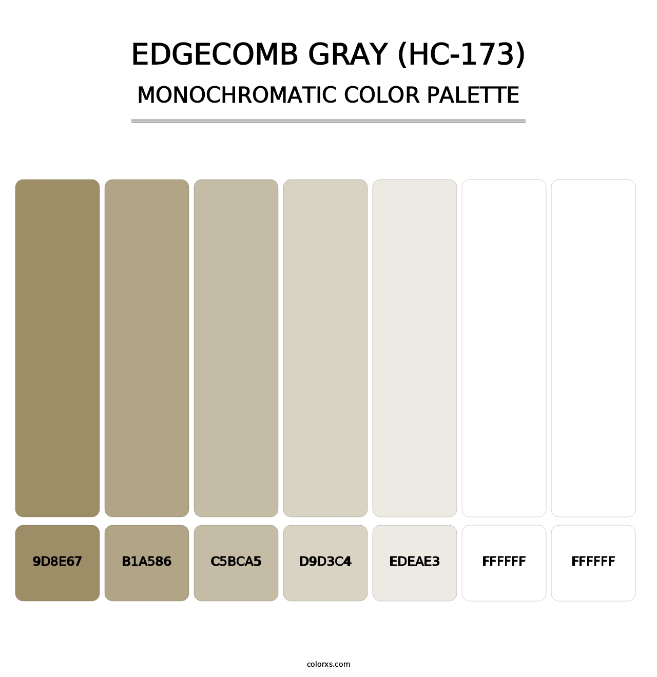 Edgecomb Gray (HC-173) - Monochromatic Color Palette