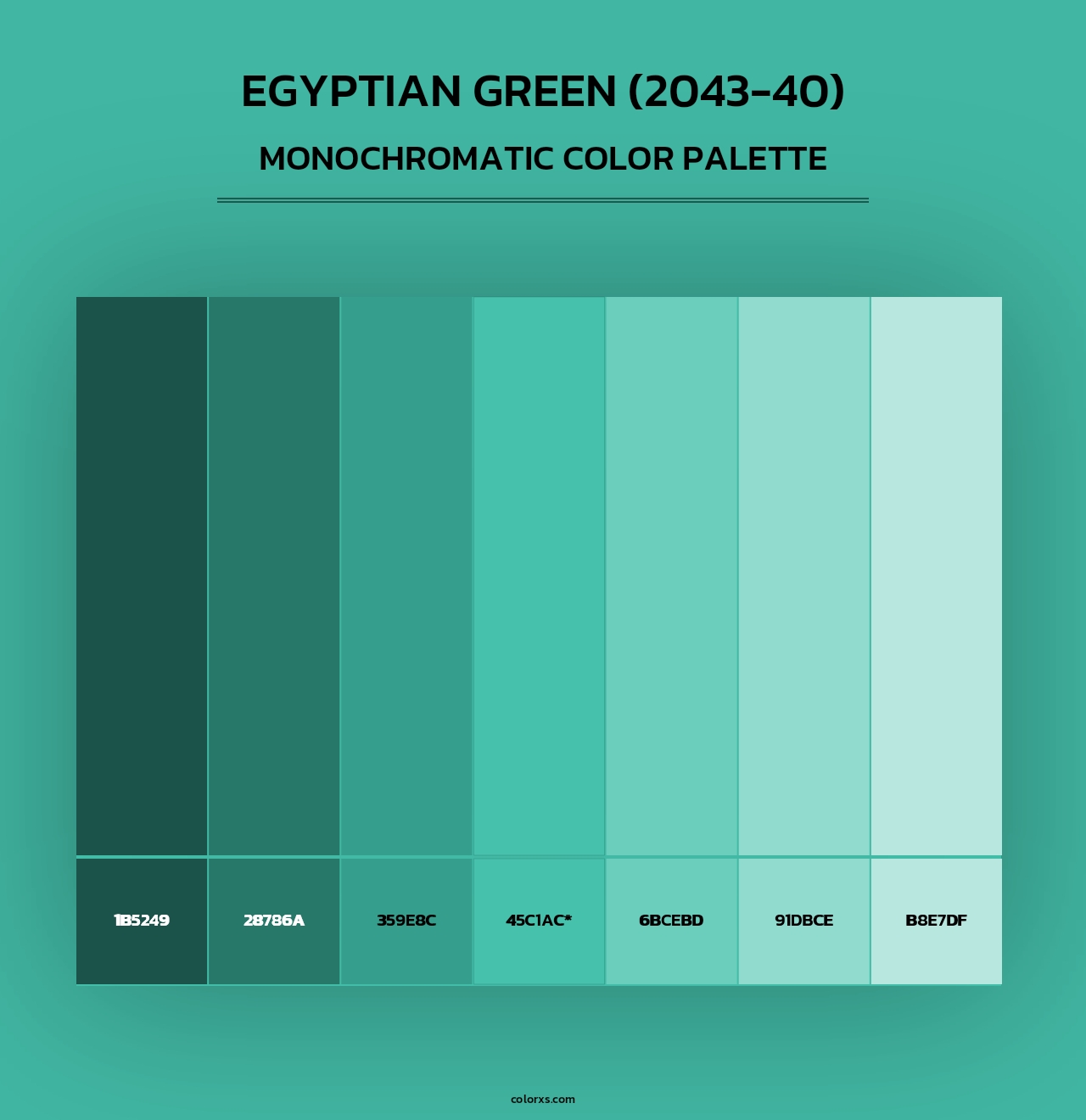 Egyptian Green (2043-40) - Monochromatic Color Palette