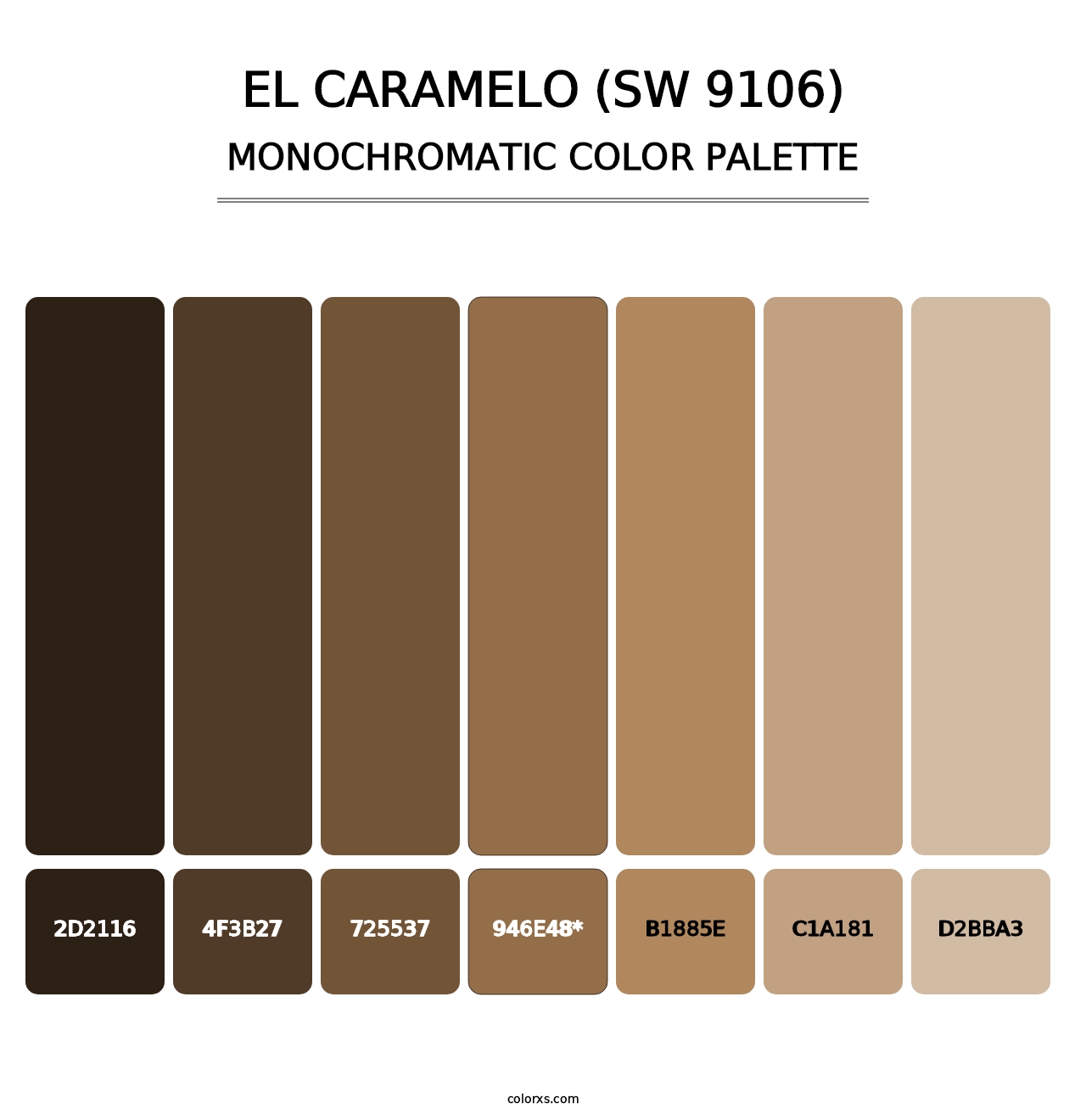 El Caramelo (SW 9106) - Monochromatic Color Palette