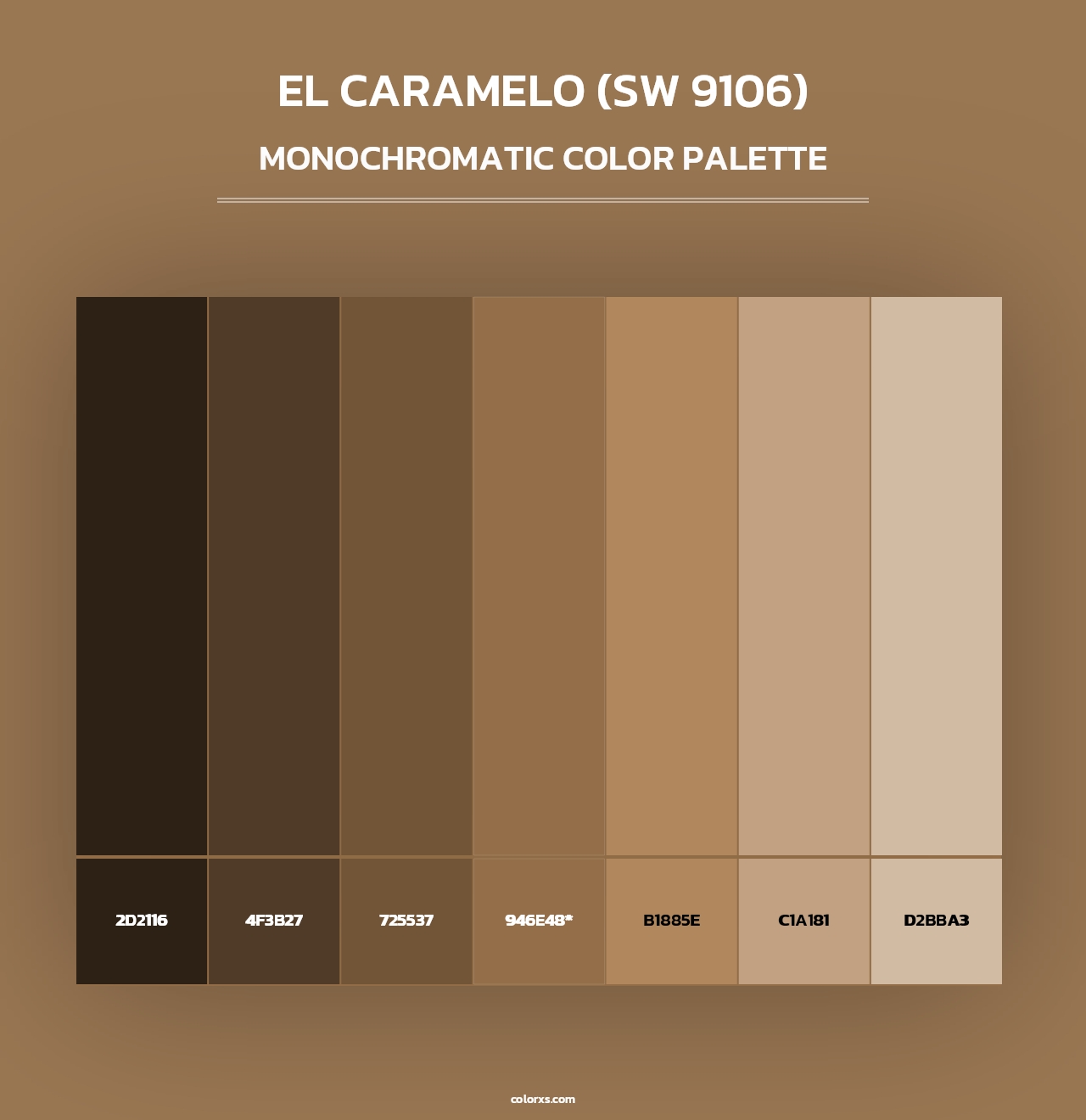 El Caramelo (SW 9106) - Monochromatic Color Palette