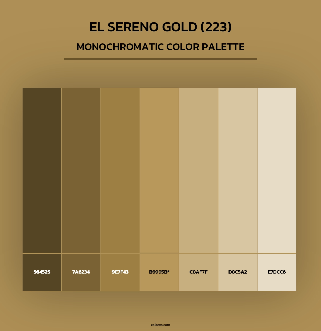 El Sereno Gold (223) - Monochromatic Color Palette