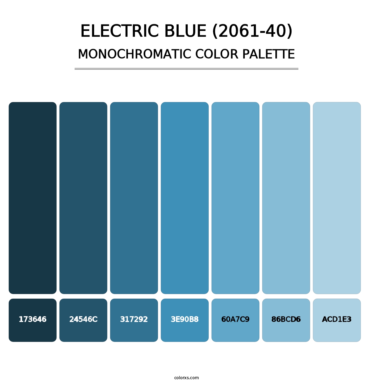 Electric Blue (2061-40) - Monochromatic Color Palette