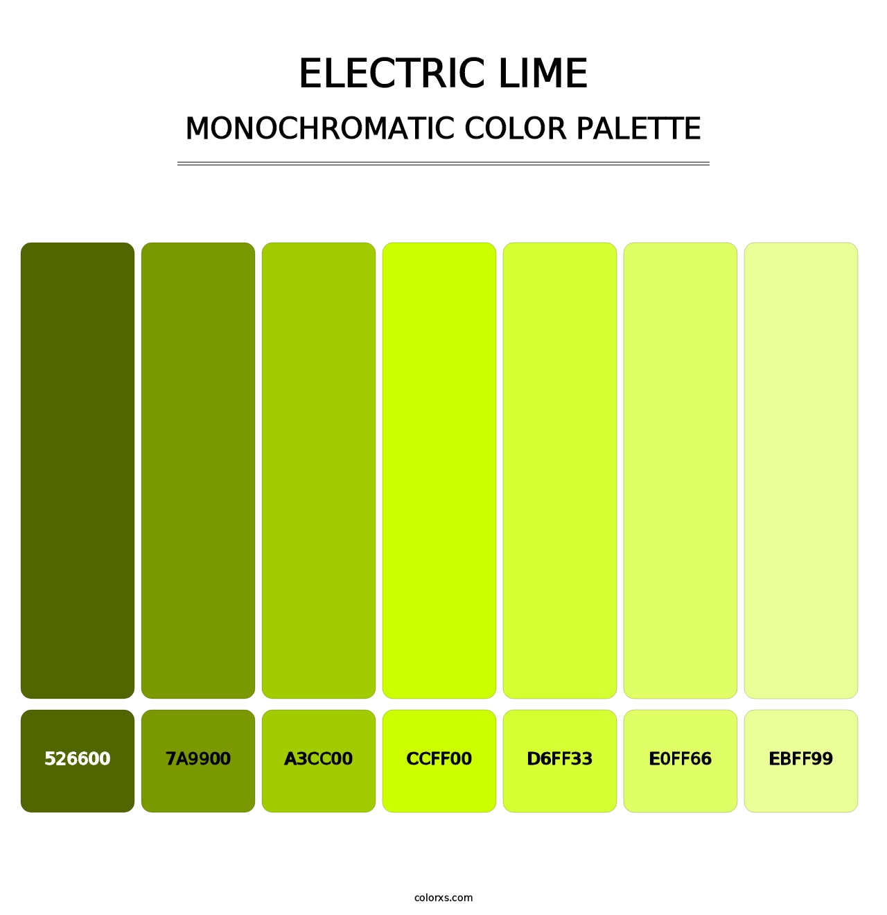 Electric Lime - Monochromatic Color Palette